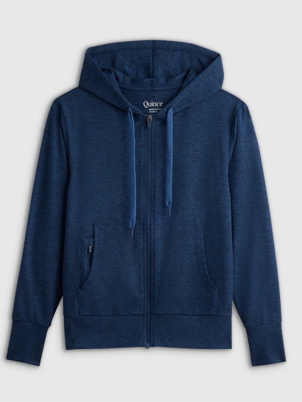 Quince Flowknit Full Zip Hoodie in Deep Navy Size Large